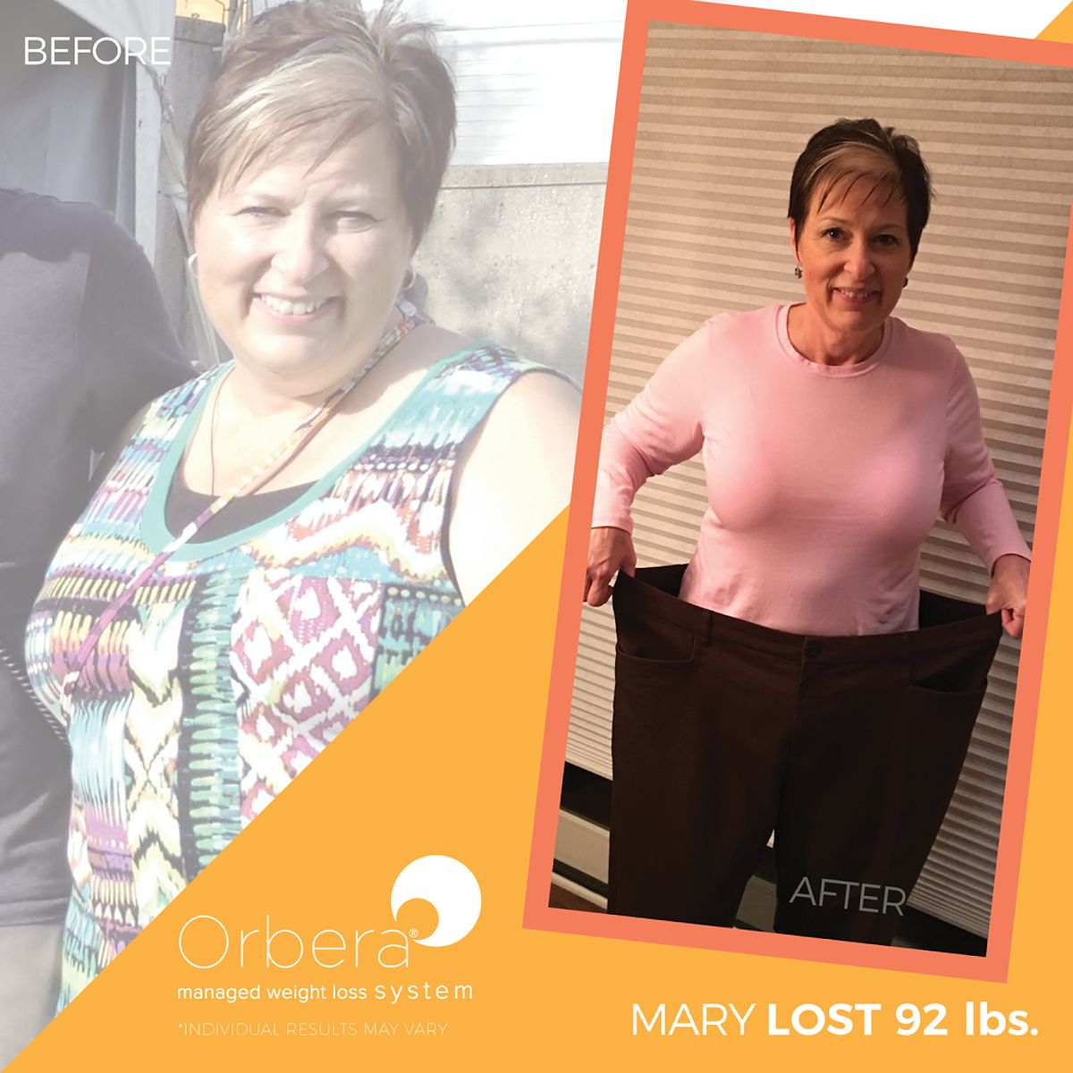 Mary lost 92 lbs with the orbera gastric balloon